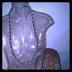 Black and silver chain necklace